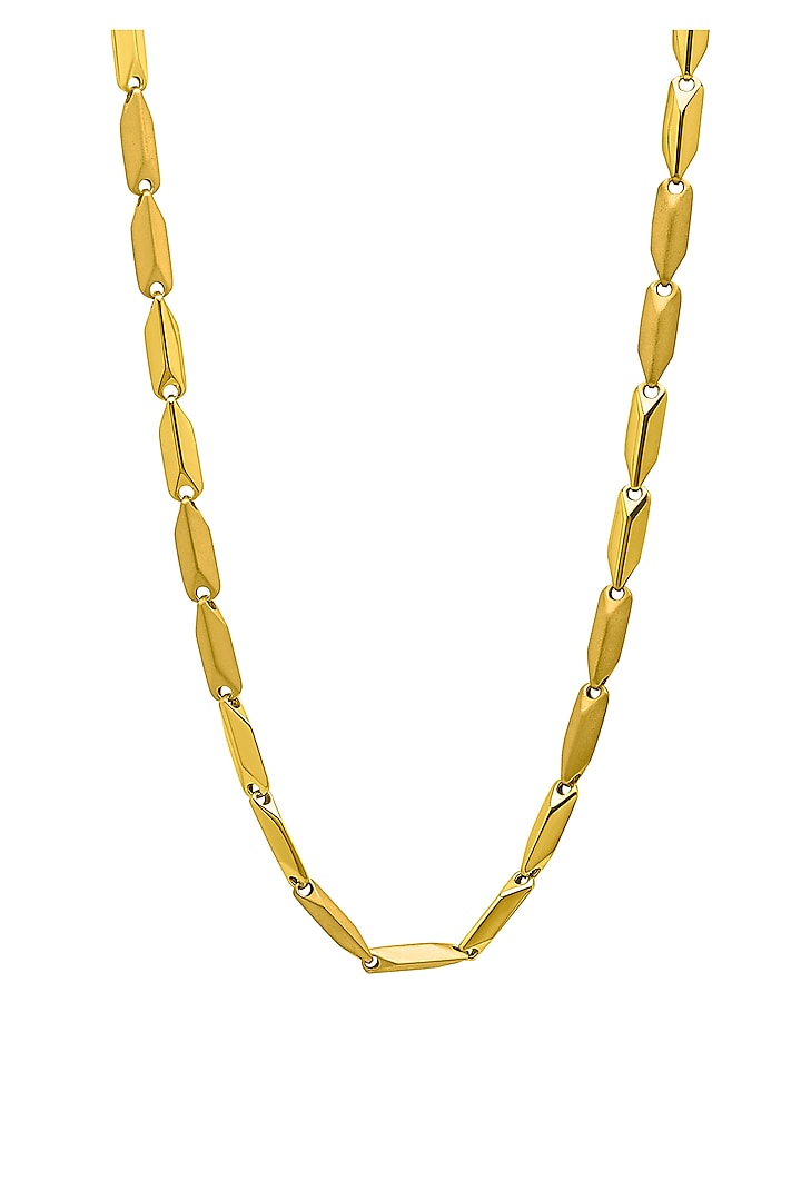 Gold Plated Chain In Sterling Silver by Silberry Men